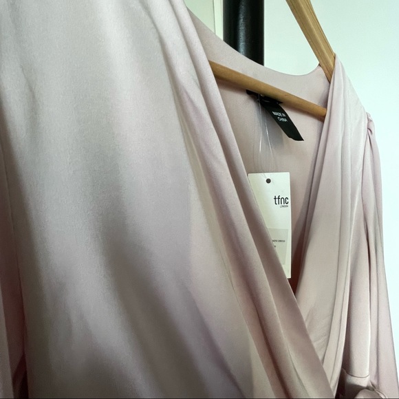 Brand New Satin Long Sleeve Front Wrap Dress- ASOS - Picture 10 of 12